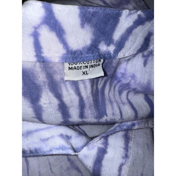 XL Tie Dye Tunic Top 3/4 Sleeve V‎ Neck Cotton Boho Bohemian Casual - Picture 5 of 7